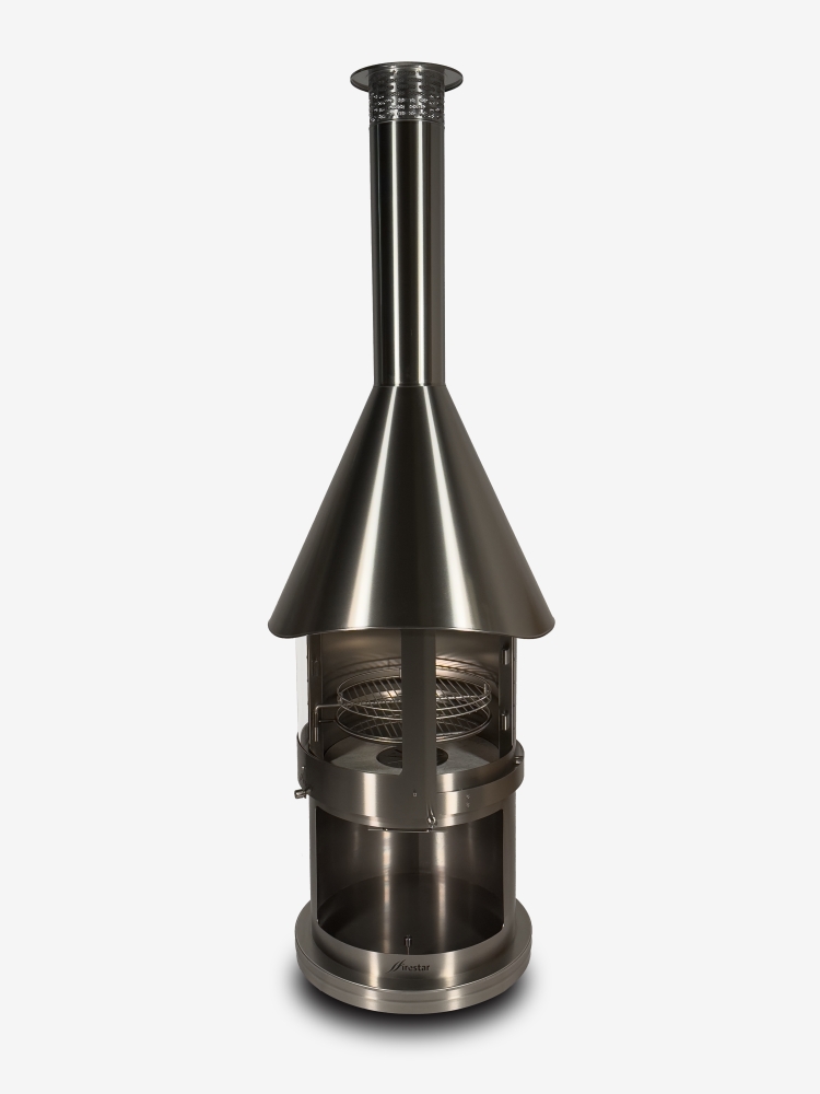 Bild 1 von Firestar Grillkamin/Gartenkamin DN 700 Swing Glas 3. Generation | inkl.  Grillrost &Fettschutzpfanne