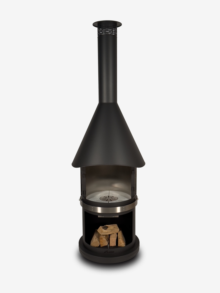 Bild 1 von Firestar Grillkamin/Gartenkamin DN 700 Swing Glas 3. Generation | inkl.  Grillrost &Fettschutzpfanne