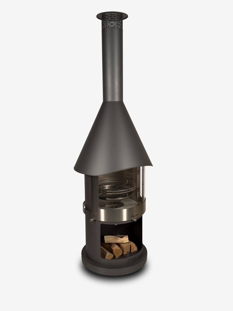 Bild 1 von Firestar Grillkamin/Gartenkamin DN 700 Swing Glas 3. Generation | inkl.  Grillrost &Fettschutzpfanne
