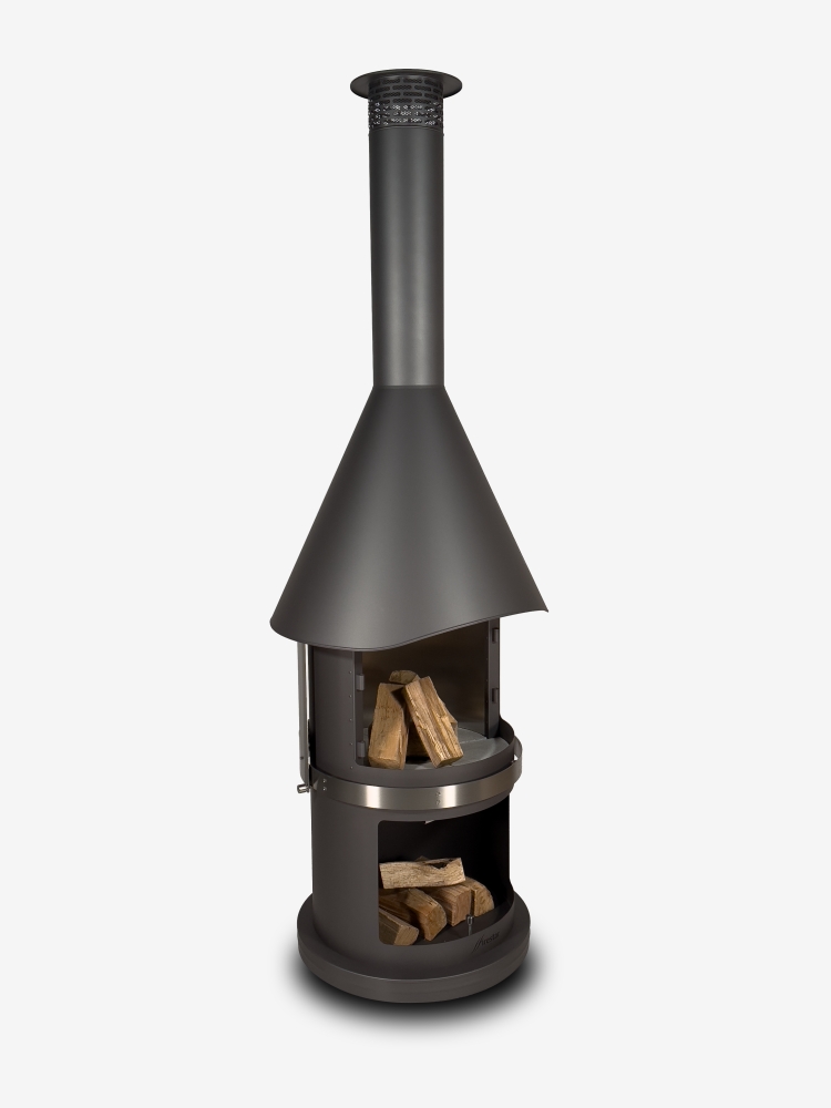 Bild 1 von Firestar Grillkamin/Gartenkamin DN 700 Swing Glas 3. Generation | inkl.  Grillrost &Fettschutzpfanne