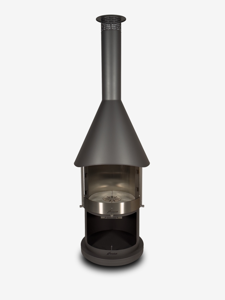 Bild 1 von Firestar Grillkamin/Gartenkamin DN 700 Swing Glas 3. Generation | inkl.  Grillrost &Fettschutzpfanne