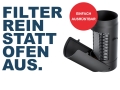FEINSTAUBFILTER mit Katalysator DN 150 schwarz - Filter rein statt Ofen aus (1 Stück)